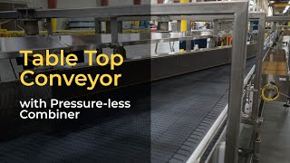 Empty Table Top Conveyor with Combiner