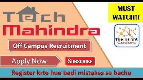 Tech Mahindra off campus drive || 2021 & 2020 Batch || Engineering, MCA , Post graduate - Apply Now