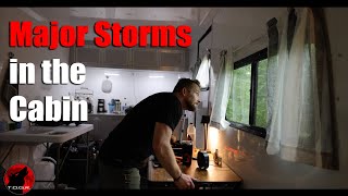 Intense Storms - Camping in the Cabin - Heavy Rain and Storms - The Second Night