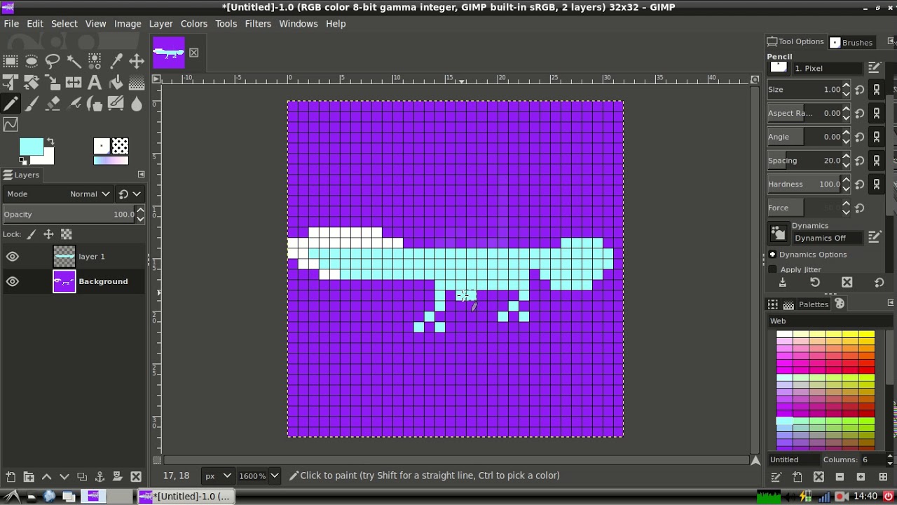 Gimp Pixel Art Grid / The number of colours used in the image navigate