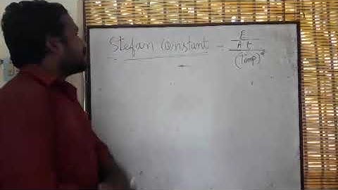 Stefan constant SI unit and dimensional formula