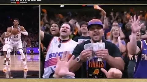 Money Man Fan Swipes Money as Giannis Misses Free throws😂
