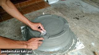 cara membuat pot semen | DIY | pot bonsai dengan mal besi
