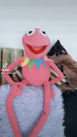 pink kermit the frog puppet