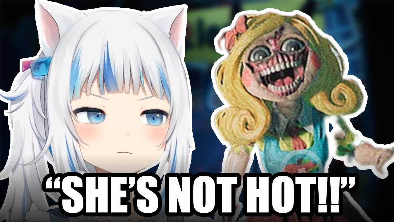 Gura struggling againts this boss while chat SIMPING over her