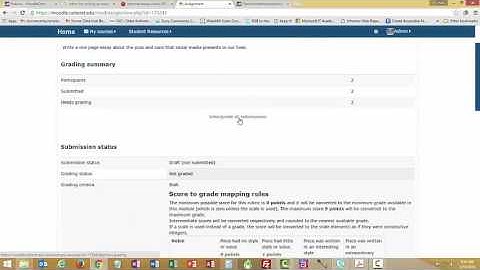 Grading and Student View of Rubric in Moodle