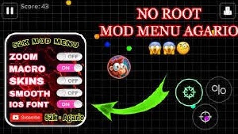 AGARIO NEW MOD MENU ZOOM+MACRO+SMOOTH GAMEPLAY NO ROOT
