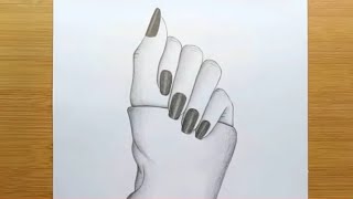 رسم سهل | طريقة رسم يد سهل |  رسومات سهله | تعليم الرسم | hands drawing for beginners with pencil