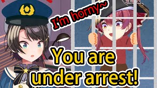 Officer Subaru's interrogation on Marine's crimes.【Eng Sub/Hololive】