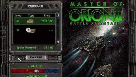 Master of Orion 2 Win 9x game, installation under DOS