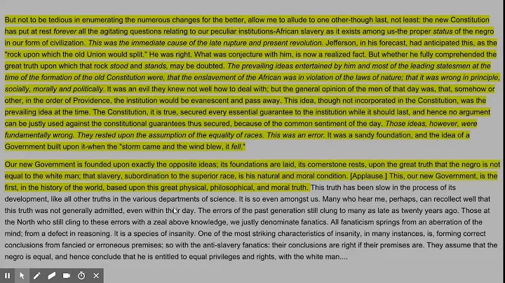 Primary Source Deep Dive - Cornerstone Speech