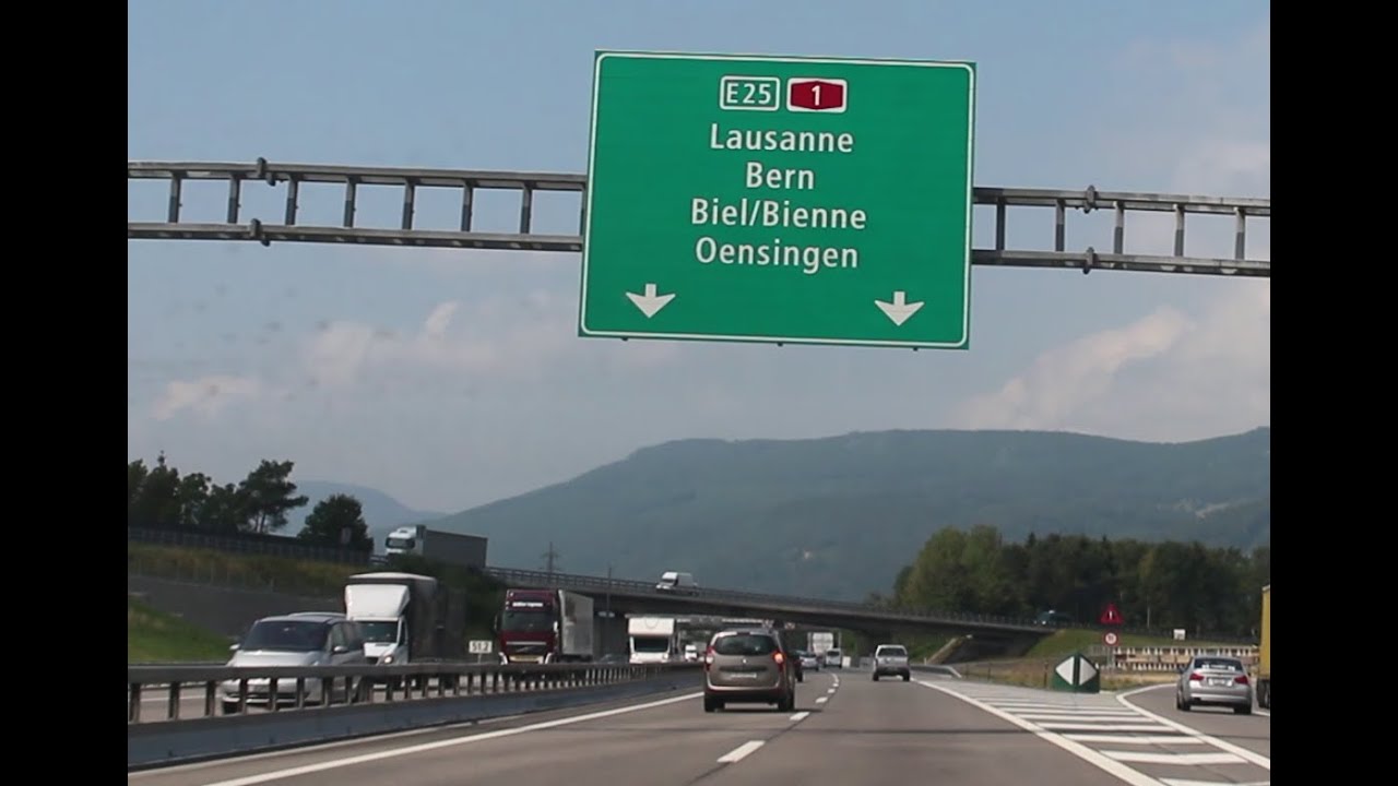 Driving In Switzerland - Off To Bern - The Swiss Highway - YouTube