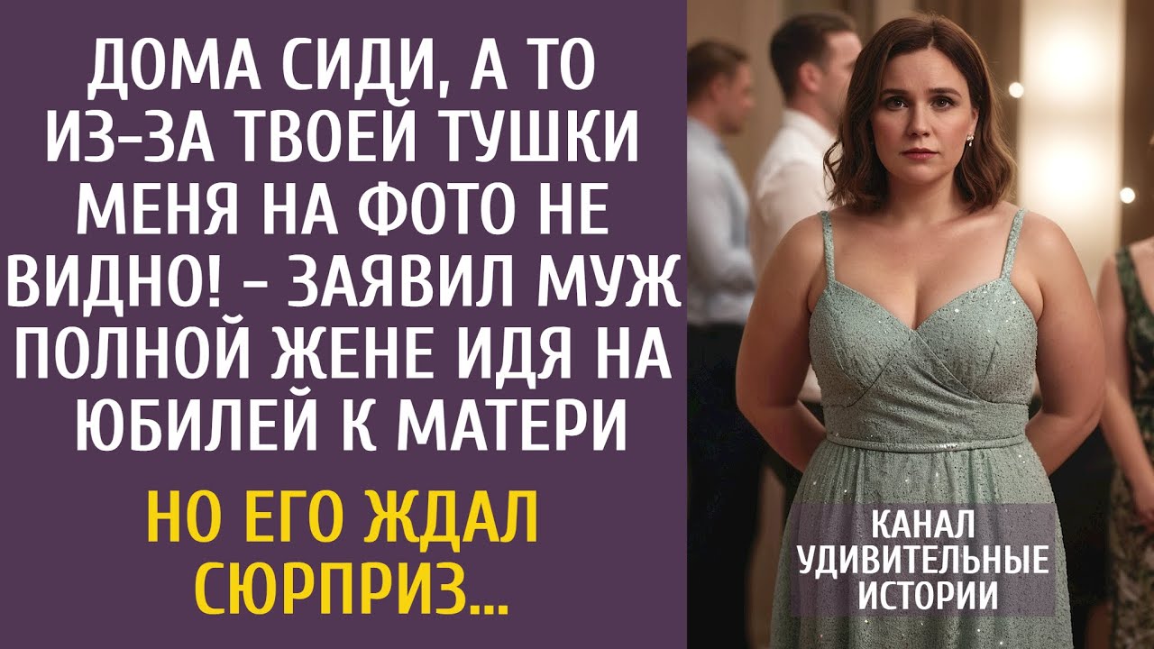 Дома сиди, а то из-за твоей тушки меня на фото не видно! - заявил муж полной жене идя на юбилей…