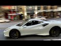 Spotted white Ferrari f8 tributo revving in the city