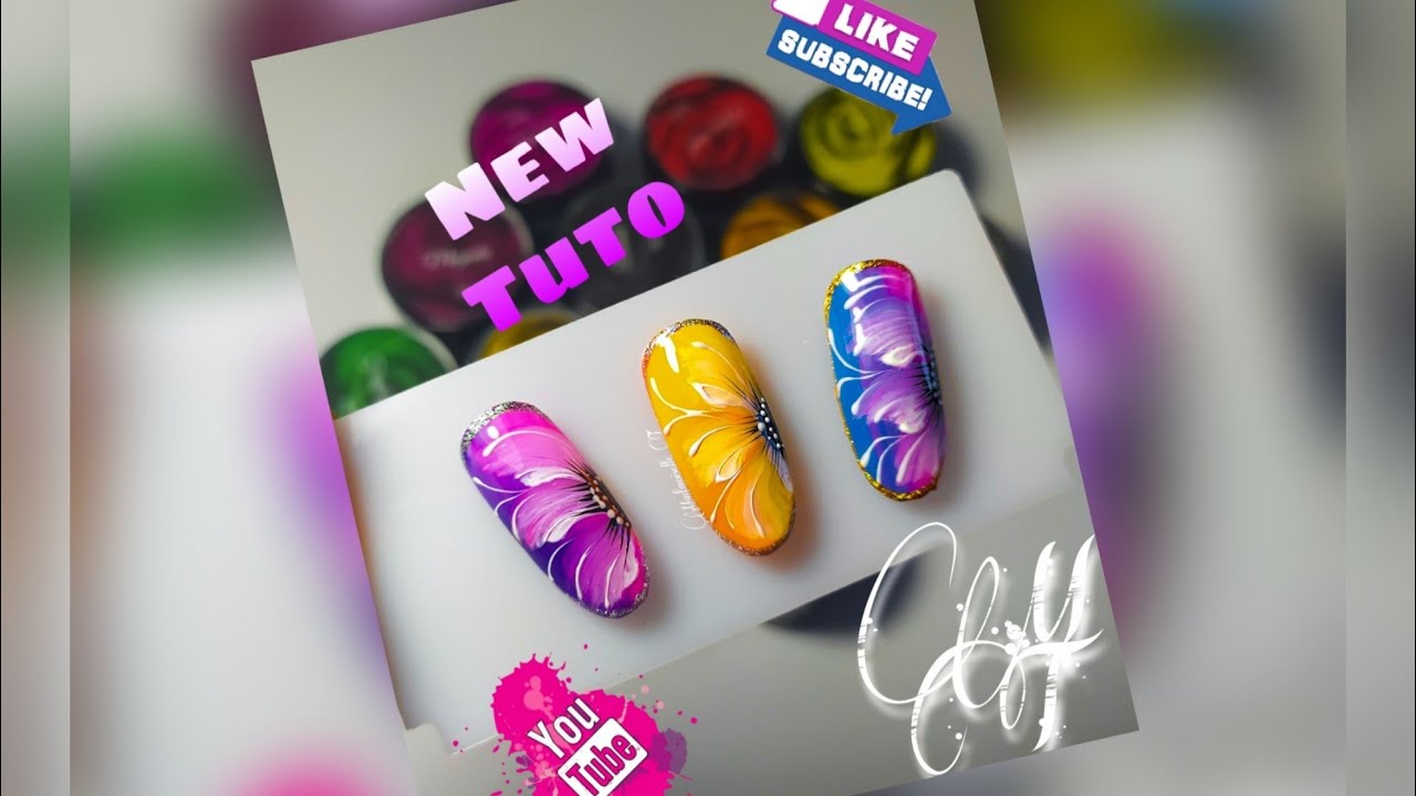 🌺Tuto Wet on Wet Flowers🌺 #nailart #wetonwet