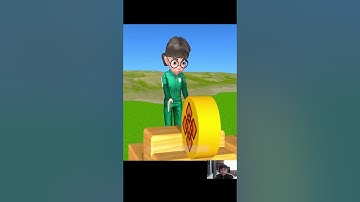 Squid Game Wooden Wheels Rolling Dalgona Candy Challenge Tani Win #shorts