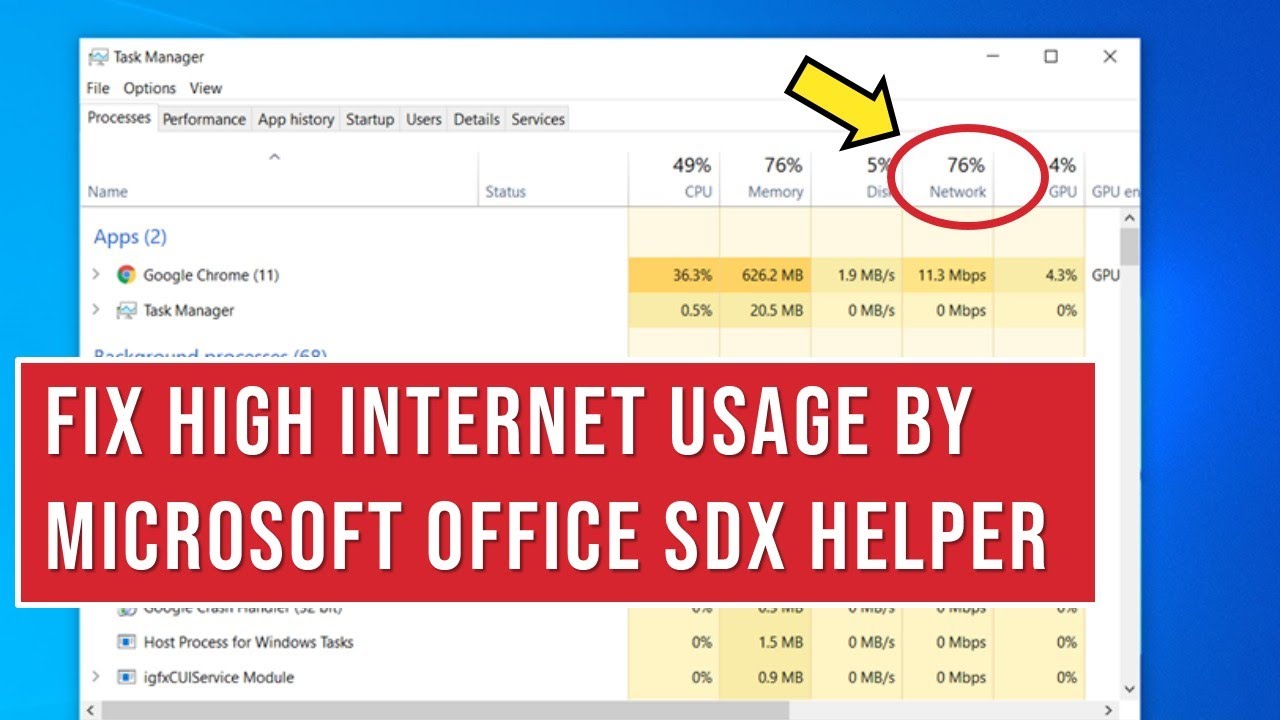 Microsoft Office SDX Helper Using High Internet/ Network, CPU In Windows 10  [Fixed] - YouTube