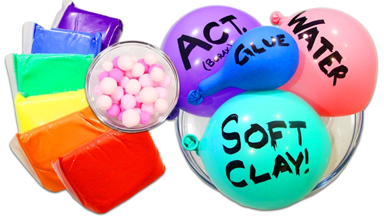 Making Clear Slime with Balloons and Satisfying Soft Clay Slime Mixing! 