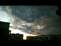 Быстрые облака на закате. Beautiful sunset time and magical air.