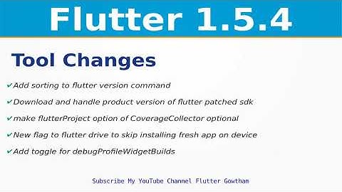 Flutter Tool Changes | Flutter 1.5.4 Release Updates | iOS | Web | Google I/O 2019