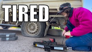 How I change Tyres, CHICKENS included! Australian Sheep Farm Vlog