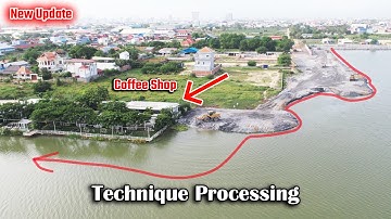 EP62.Good Process! Building New Road Construction On Deep Water Hard Working By Dump Trucks