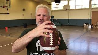 PE with Dad [ TEACH HOW TO THROW A FOOTBALL ]