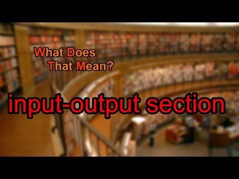 What does input-output section mean?