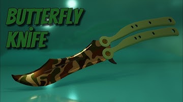 3D Butterfly Knife Modelling Timelapse