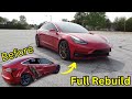 Rebuilding a Wrecked 2018 Tesla Model 3 in 20 Mins or Less