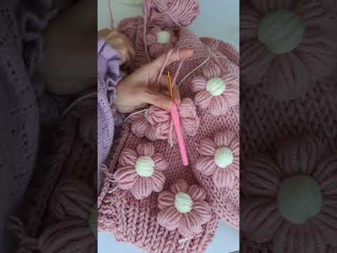 Örgü çiçek yapımı.Çiçek hırka,Flower,Bluemen. #youtube #örgü #crochet #handmade #örgümodelleri