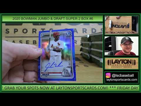 JORDAN WALKER BLUE!  2020 Bowman HTA Jumbo & 2020 Bowman Draft Super Jumbo Baseball 2 Box Mixer #6