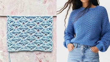 Симпатичный ажурный узор 🔥 Для вязания джемперов,  пледов