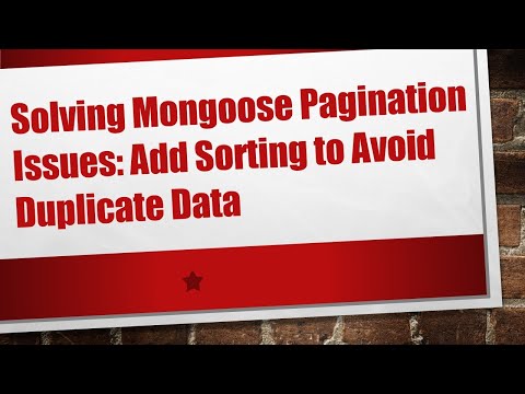 Solving Mongoose Pagination
