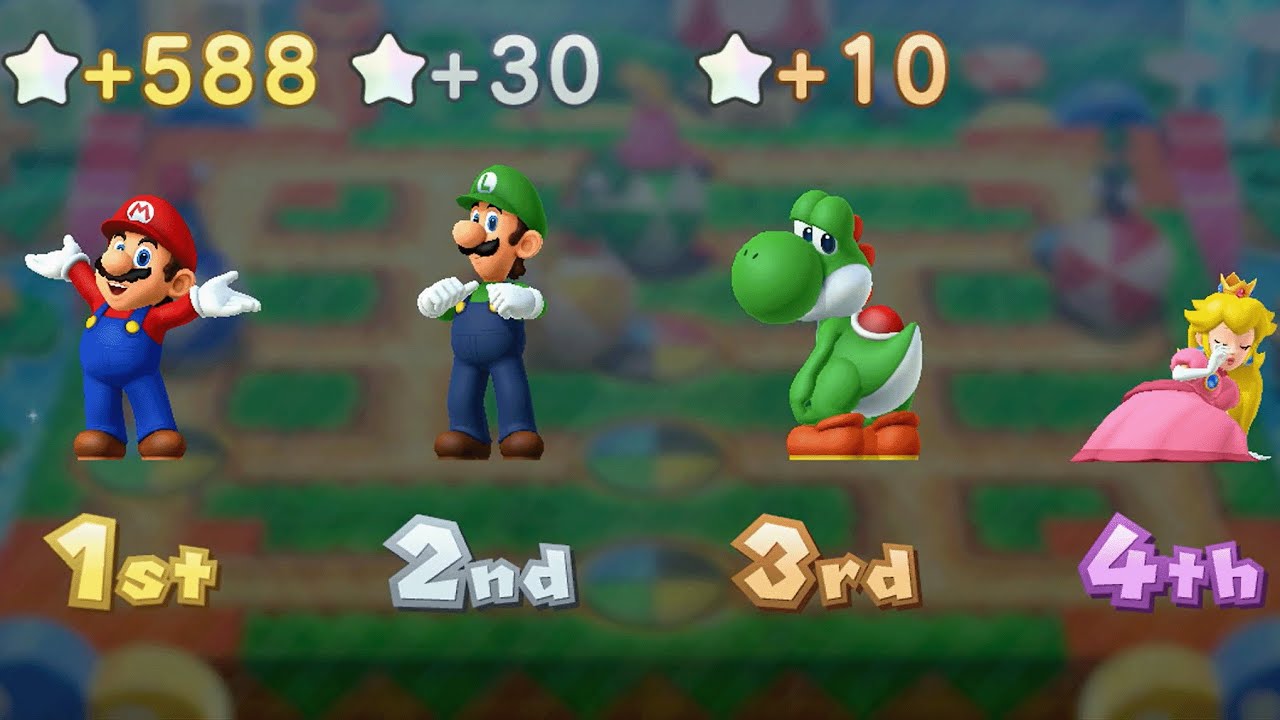 Mario Party 10 - Mario vs Luigi vs Peach vs Yoshi - Chaos Castle