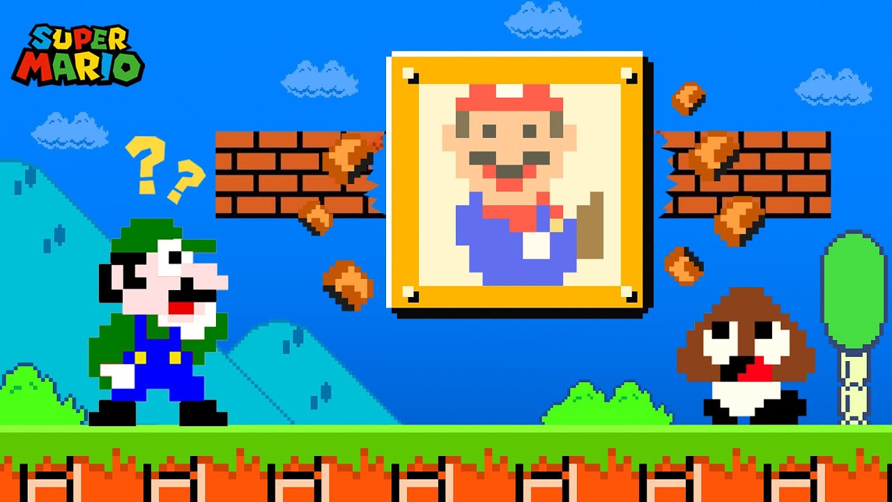 Super Mario Bros. but Mario Is Stuck In Question Block | Game Animation