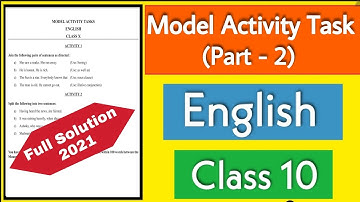 Model Activity Task Class 10 English Part 2 | English model Activity Task | Part 2 Answer | WBBSE