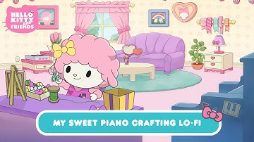 Crafting ASMR with My Sweet Piano | Hello Kitty Lo-Fi Relaxing Music ASMR