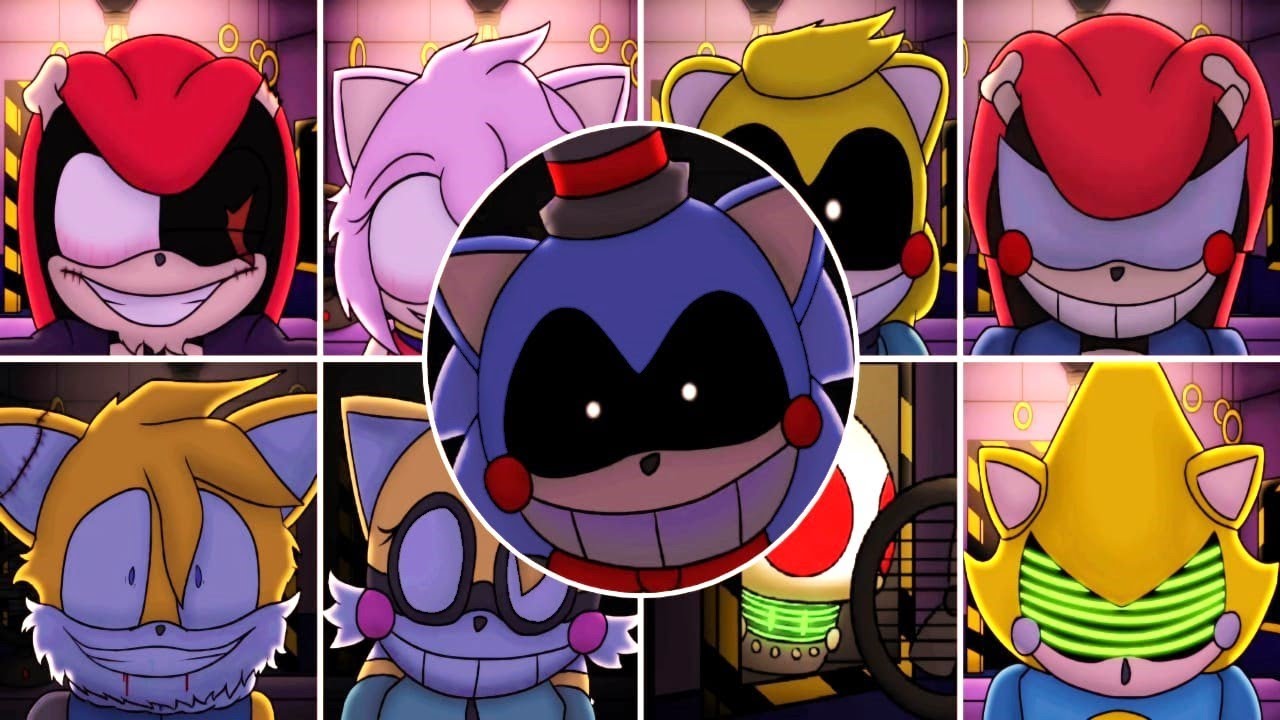 (BRIGHTENED) 17' Five Nights at Sonic's: Redacted Demo - All Jumpscares/Game Over Screens