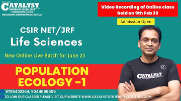 CSIR NET Life Sciences - Population Ecology