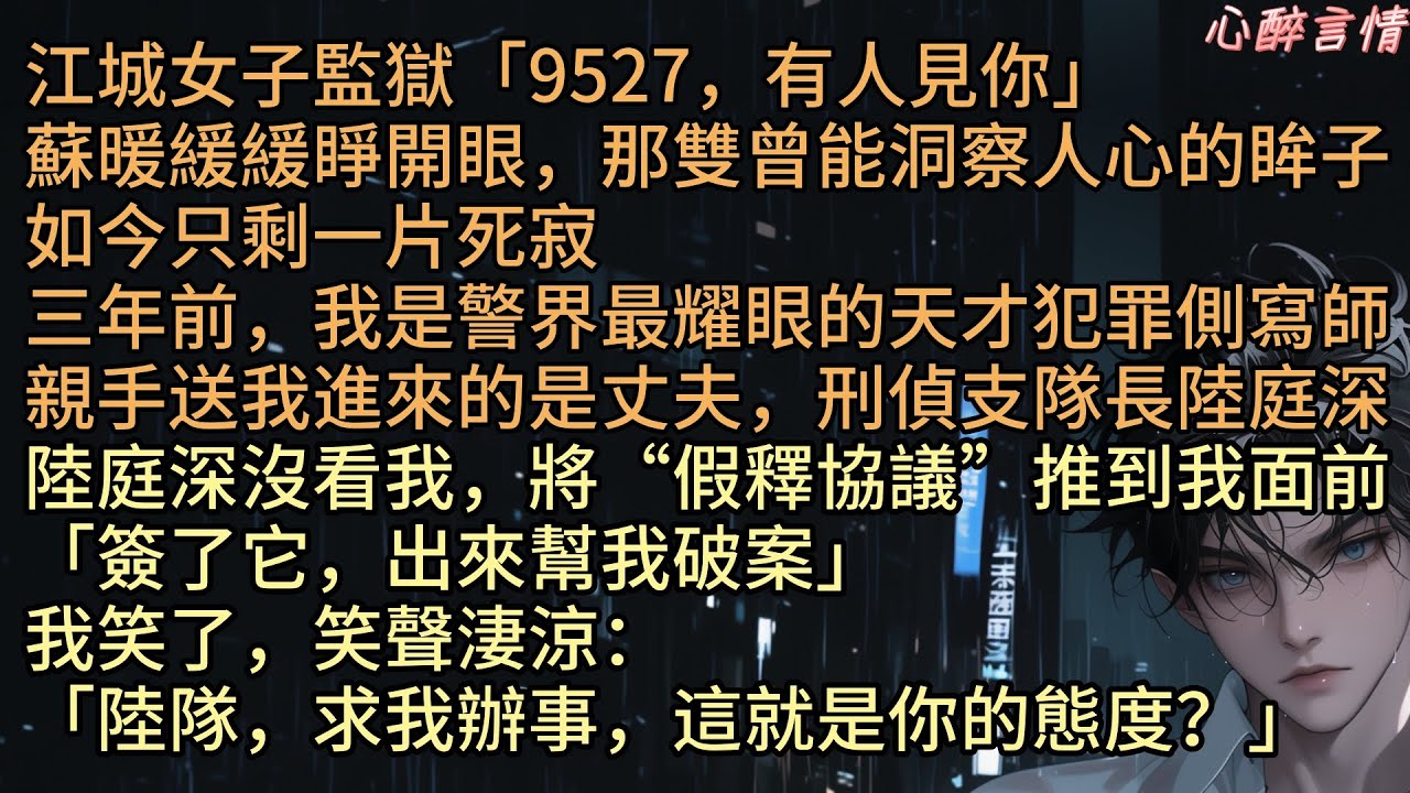 《結案後，我燒了前夫的遺物》「9527，有人見你」蘇暖緩緩睜開眼，那雙曾能洞察人心的眸子，如今只剩一片死寂，三年前，我是警界天才犯罪側寫師，親手送我進來是丈夫，刑偵支隊長陸庭深「簽了它，出來幫我破案」