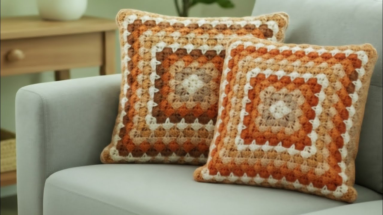 Crochet Granny Square Pillow Cover Tutorial | Easy Step-by-Step Pattern