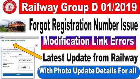 Railway Group D Forgot Registration Link & Modification Link issue resolve Update by SRINIVASMech