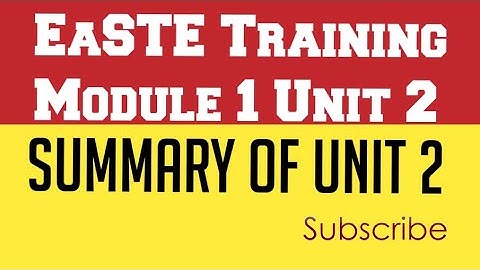 Easte training unit 2 summary for PST teachers training module 1 its purpose well explain in urdu