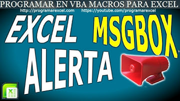 56 ❤️ Como CREAR un 🔥 MSGBOX de ALERTA en EXCEL VBA