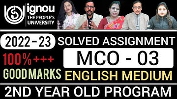 Mco 03 solved assignment 22-23 | mco 03 solved assignment 2022-23 mcom 2nd year old program