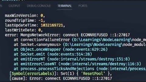 MongoNetworkError:connection ECONNREFUSED ::1:27017 ||Mongodb error.