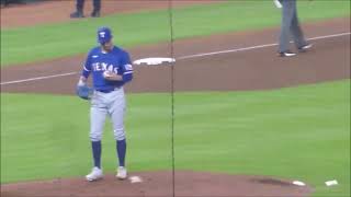 World Series Champion Andrew Heaney...warm-up pitches...Rangers vs. Astros...ALCS Game 6...10\/22\/23