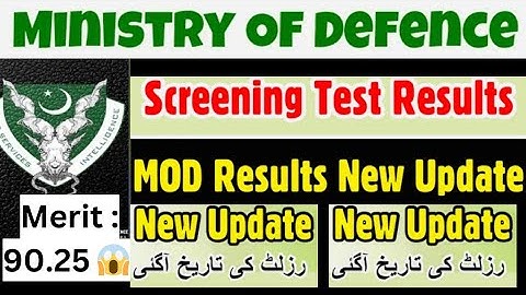 MOD Result 2024 Update | MOD Merit List | Ministry of Defence Jobs