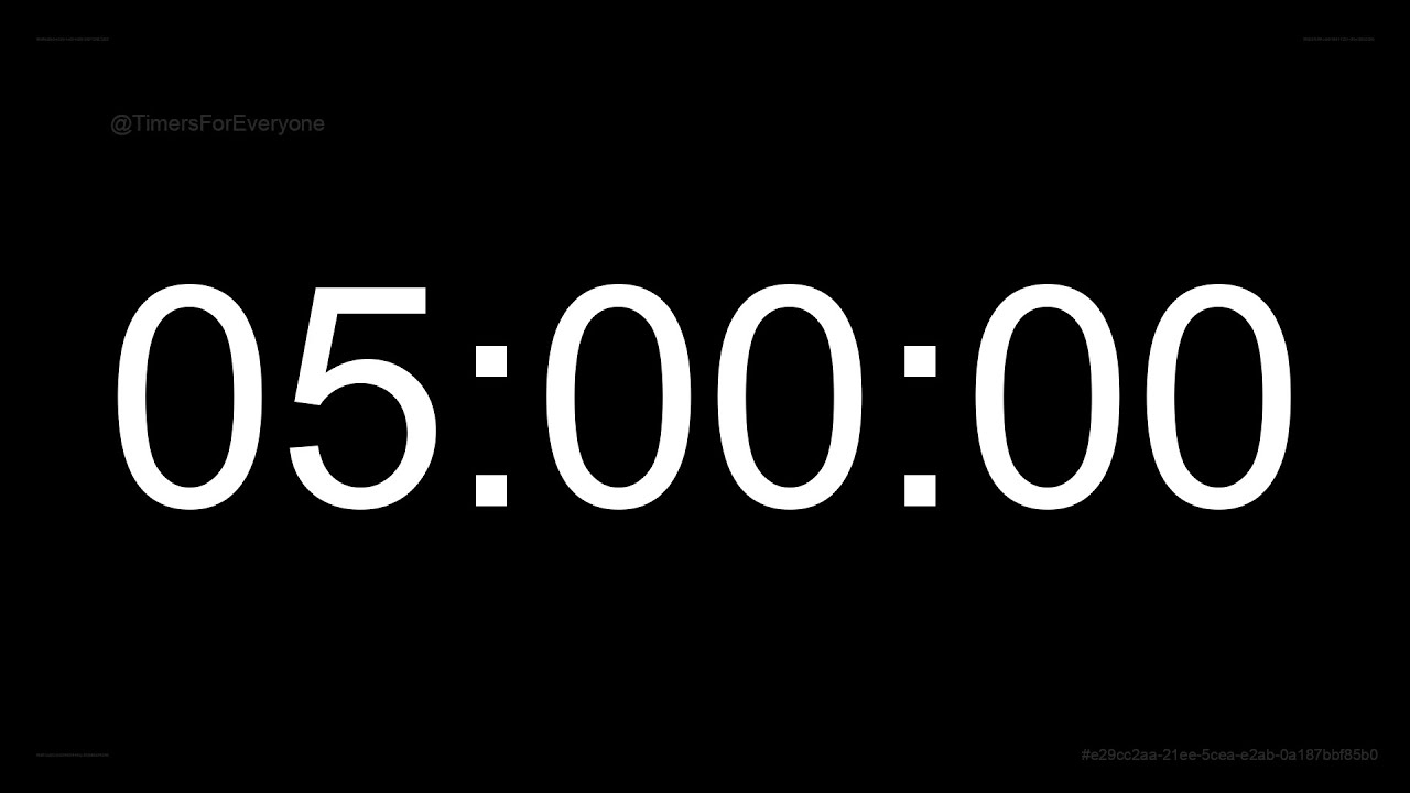 5 Hour Timer ⏱️ | Clean & Simple Countdown | Long 4K Timer Video ...